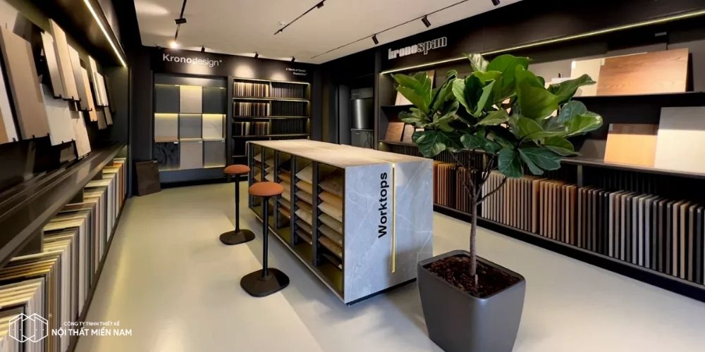 Nội thất showroom được thiết kế đồng bộ không gian