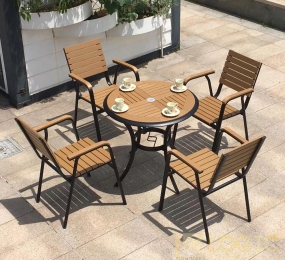 Bàn Ghế Cafe Gỗ 04