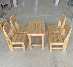 Bàn Ghế Cafe Gỗ 05