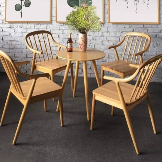 Bàn Ghế Cafe Gỗ 01